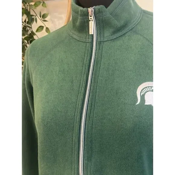 Michigan State Spartans Tommy Bahama Quarter Zip Sweater MSU Preppy Football NWT - Picture 7 of 10
